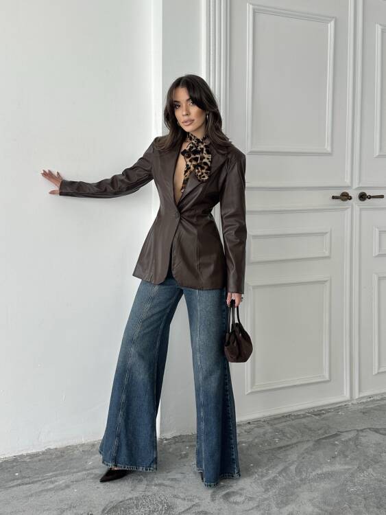 Likor Deri Ceket - Acı Kahve - 4