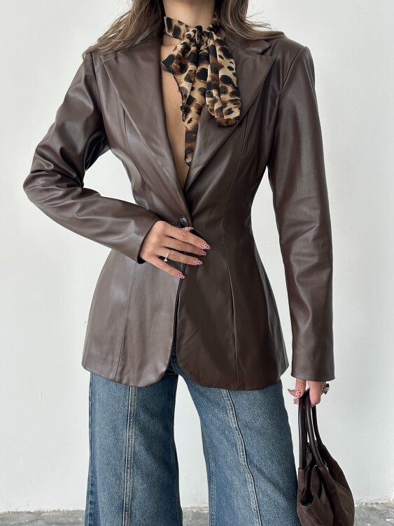 Likor Deri Ceket - Acı Kahve - 6