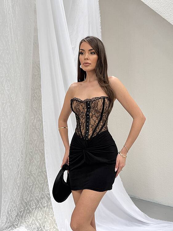 LILY Mini Elbise - Siyah - 1