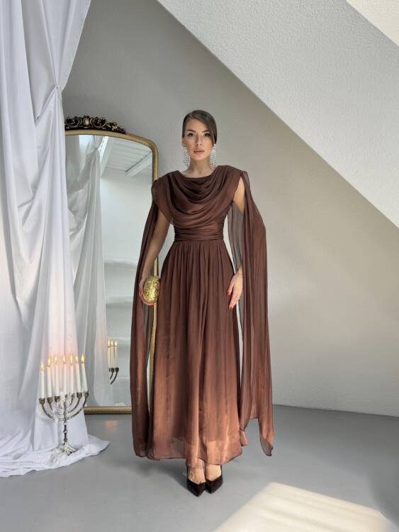 Lincon Maxi Elbise - Acı Kahve - 1