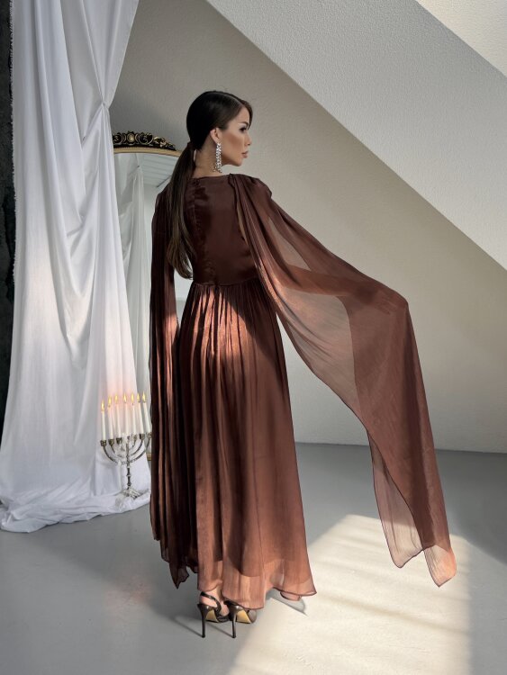 Lincon Maxi Elbise - Acı Kahve - 6