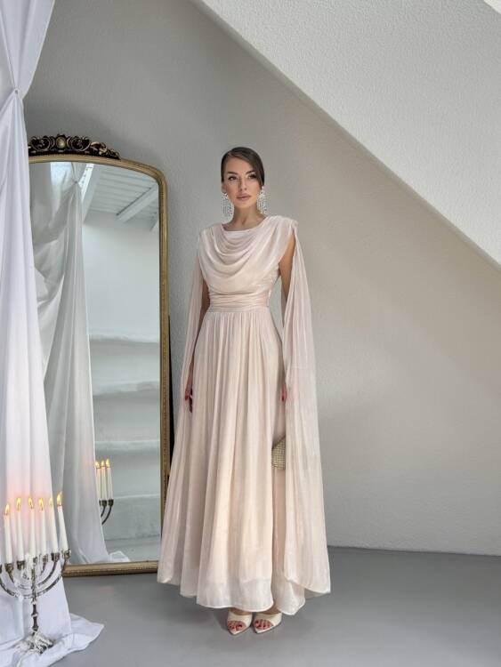 Lincon Maxi Elbise - Bej - 1