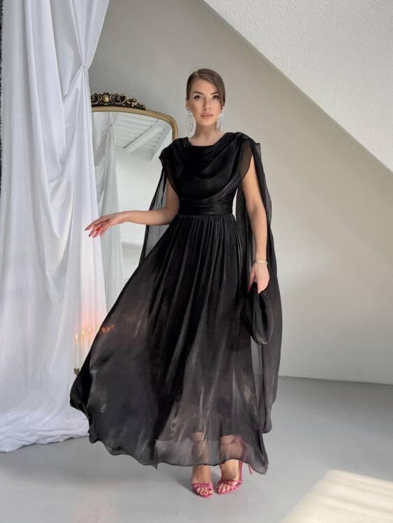 Lincon Maxi Elbise - Siyah - 5