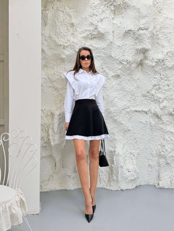 Lindon Gömlek Etek Takım - Siyah - 4