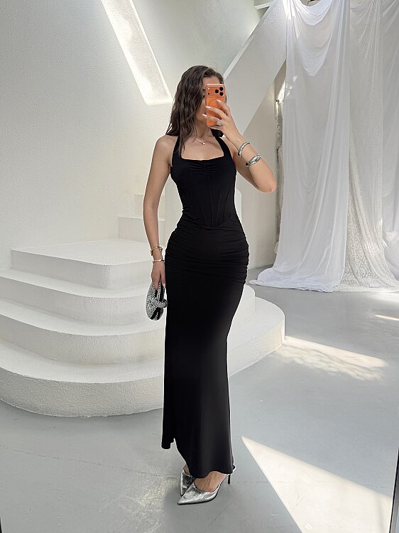 LOBEL Maxi Elbise - Siyah - 6