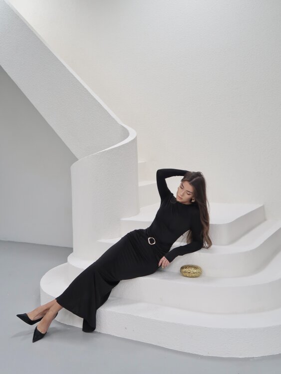 Luca Maxi Elbise - Siyah - 4