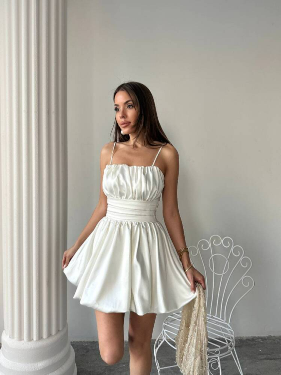 Luna Mini Elbise - Beyaz - 2
