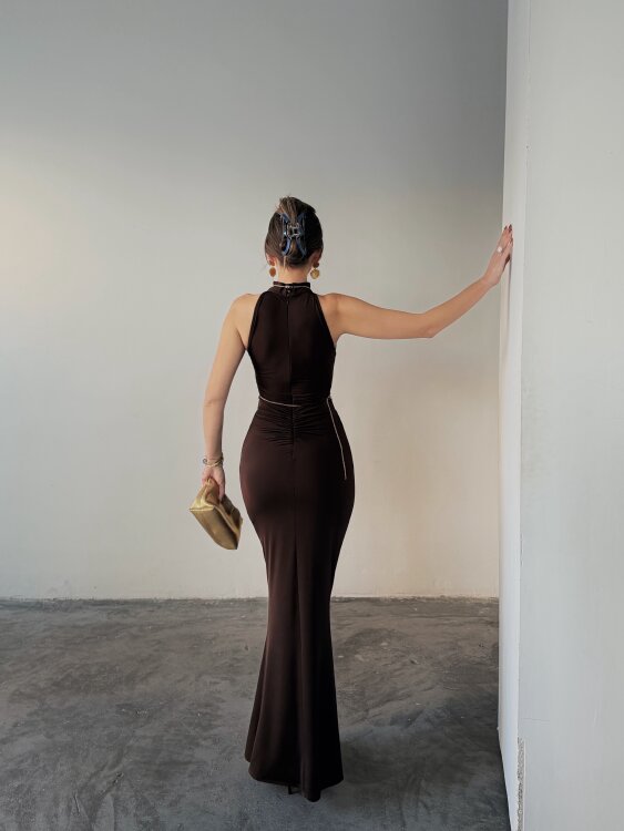 Luy Maxi Elbise - Acı Kahve - 2