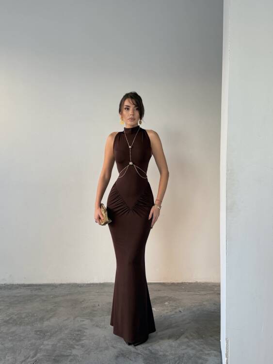 Luy Maxi Elbise - Acı Kahve - 1