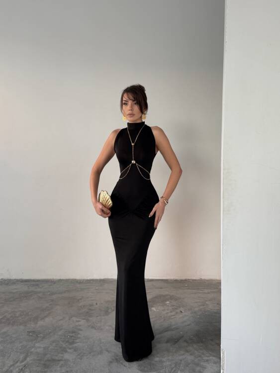 Luy Maxi Elbise - Siyah - 1