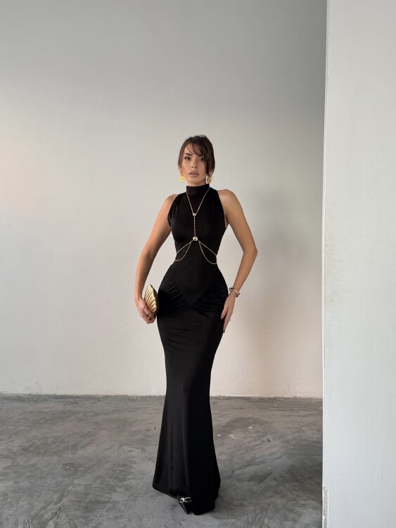 Luy Maxi Elbise - Siyah - 3