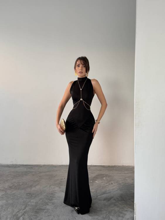 Luy Maxi Elbise - Siyah - 3