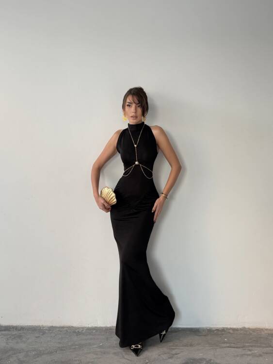 Luy Maxi Elbise - Siyah - 4