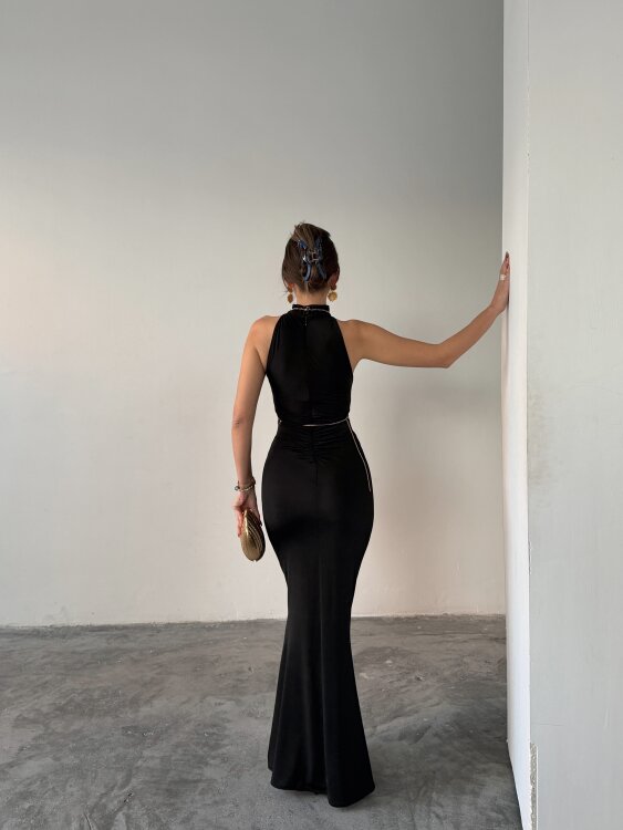 Luy Maxi Elbise - Siyah - 6