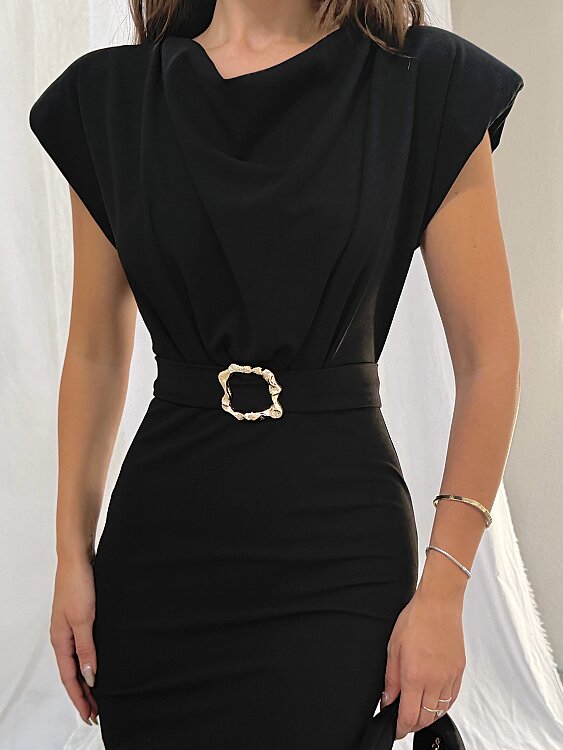 MADDOX Midi Elbise - Siyah - 6