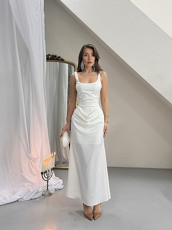 Maeve Maxi Elbise - Beyaz - Sevenday