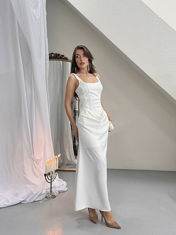 Maeve Maxi Elbise - Beyaz - 2