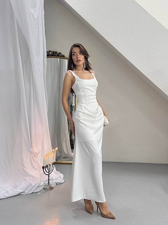 Maeve Maxi Elbise - Beyaz - 2