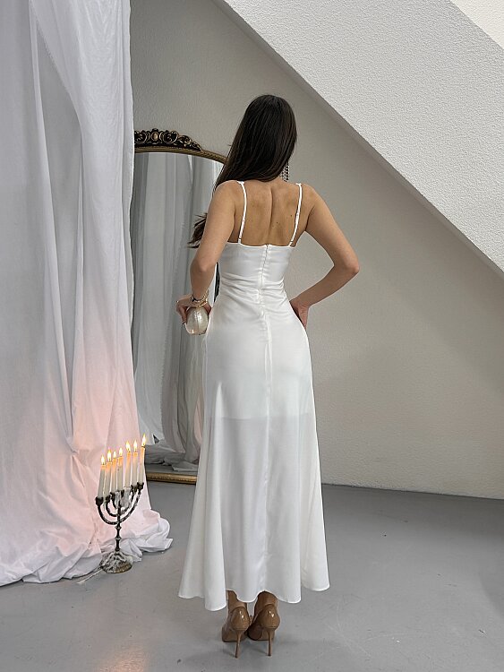 Maeve Maxi Elbise - Beyaz - 5