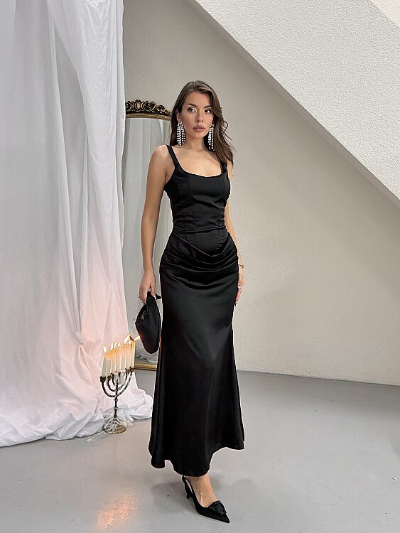 Maeve Maxi Elbise - Siyah - Sevenday