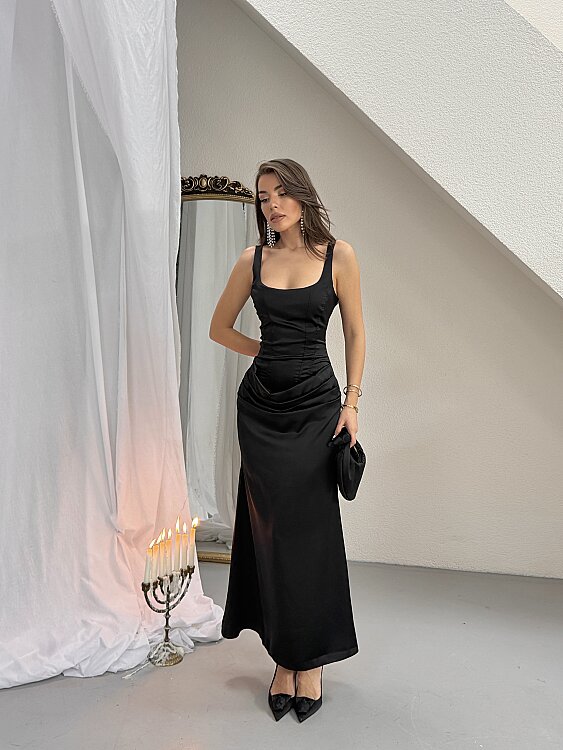 Maeve Maxi Elbise - Siyah - 3