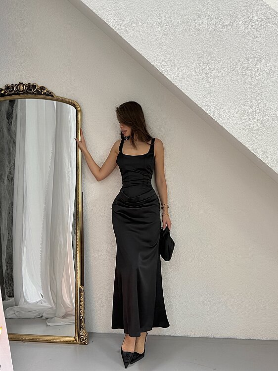 Maeve Maxi Elbise - Siyah - 6