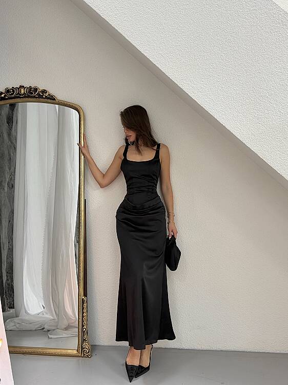 Maeve Maxi Elbise - Siyah - 6