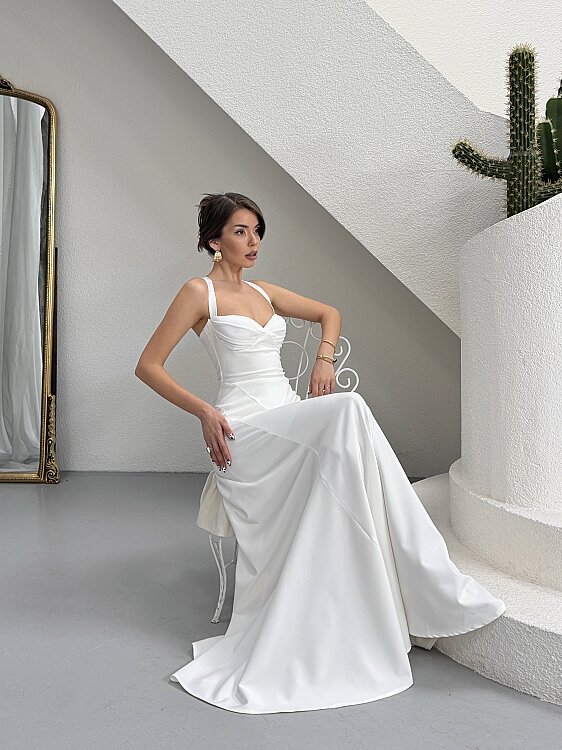 Maily Maxi Elbise - Beyaz - 6