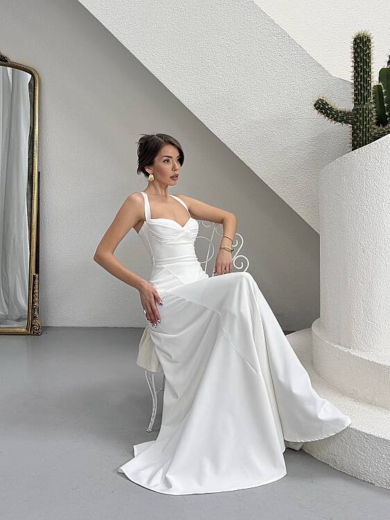 Maily Maxi Elbise - Beyaz - 6