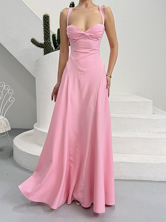 Maily Maxi Elbise - Pembe - 3