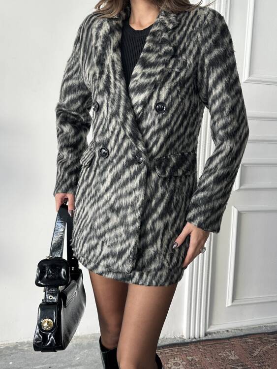 Malva Ceket Etek Takım - Gri - 7