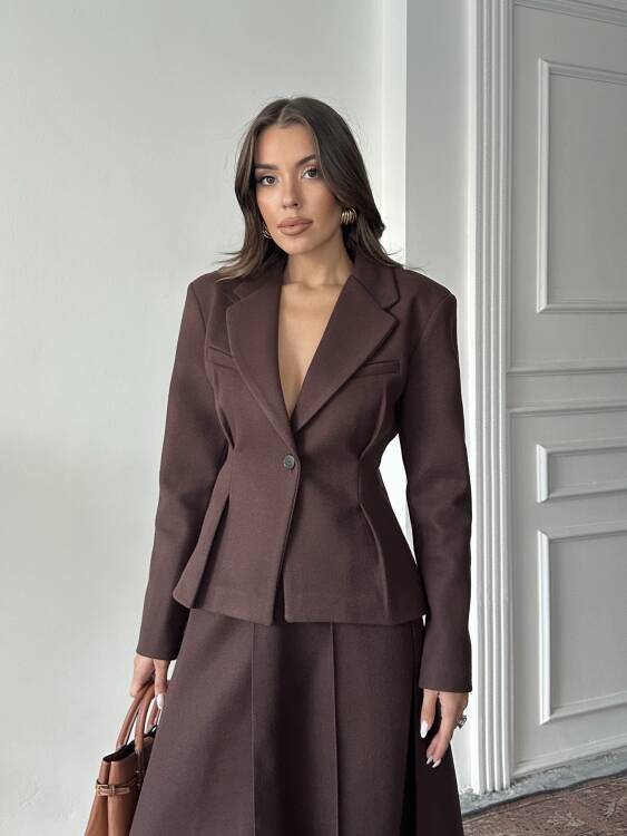 Margrit Ceket Etek Takım - Acı Kahve - 3
