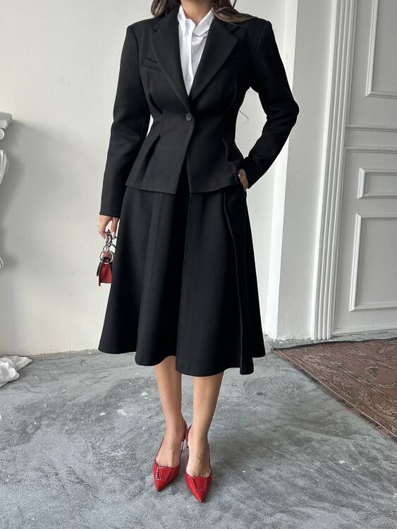 Margrit Ceket Etek Takım - Siyah - 6