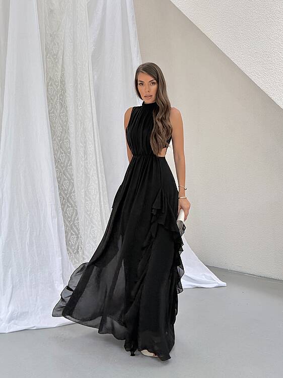 MIA Maxi Elbise - Siyah - 1