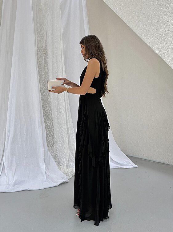 MIA Maxi Elbise - Siyah - 3