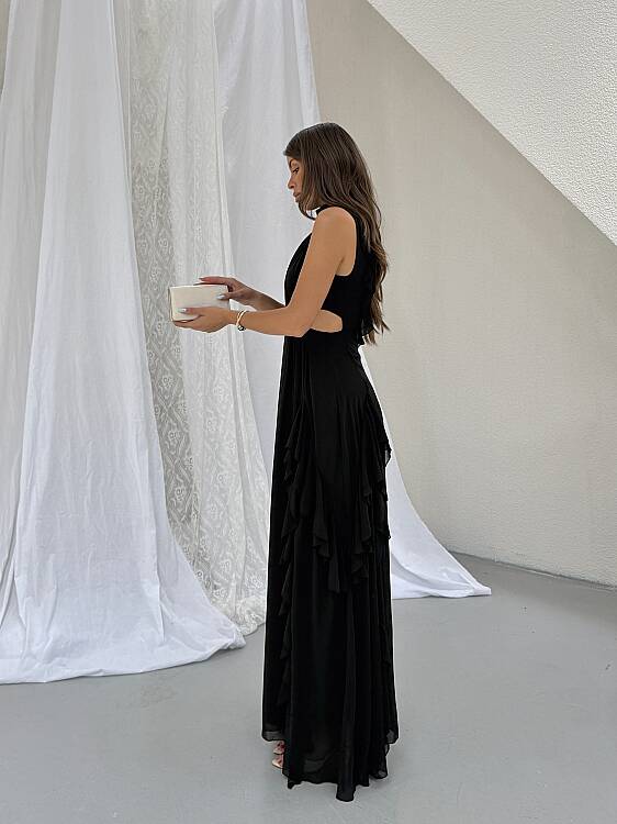 MIA Maxi Elbise - Siyah - 3