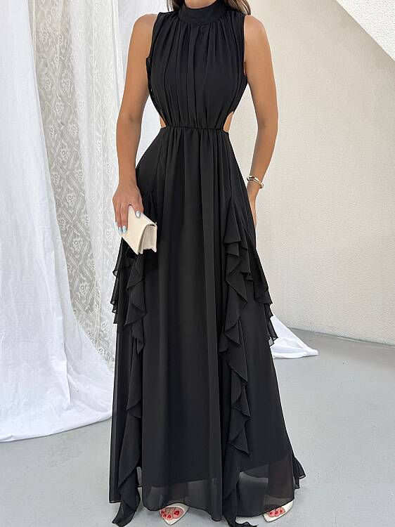 MIA Maxi Elbise - Siyah - 4