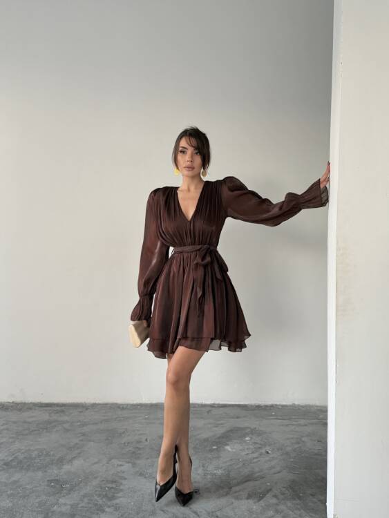 Mirelle Mini Elbise - Acı Kahve - 1
