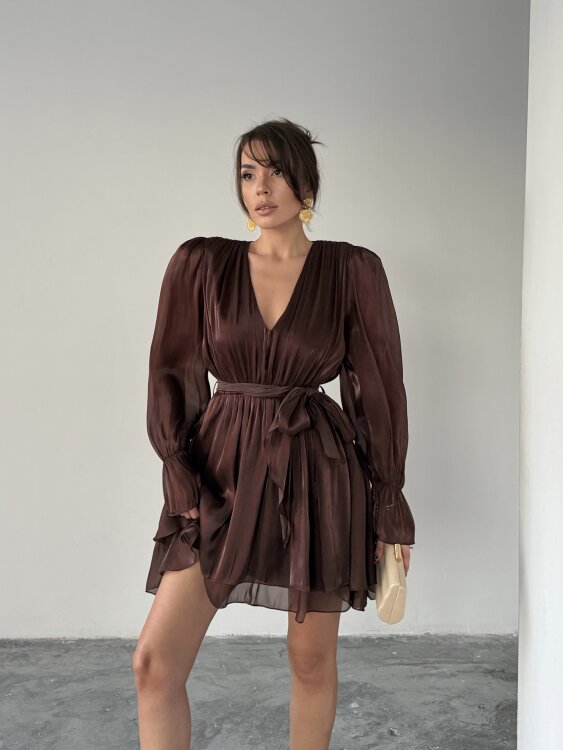 Mirelle Mini Elbise - Acı Kahve - 3