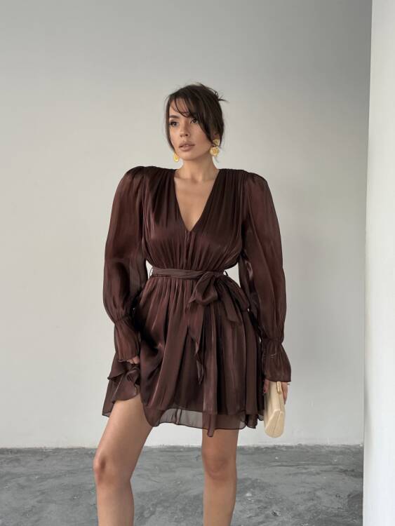 Mirelle Mini Elbise - Acı Kahve - 3