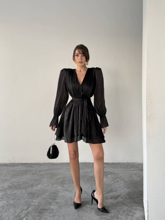 Mirelle Mini Elbise - Siyah - 1