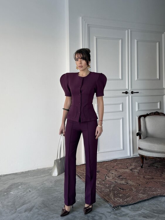 Monie Vatka Detay Takım - Mor - Sevenday