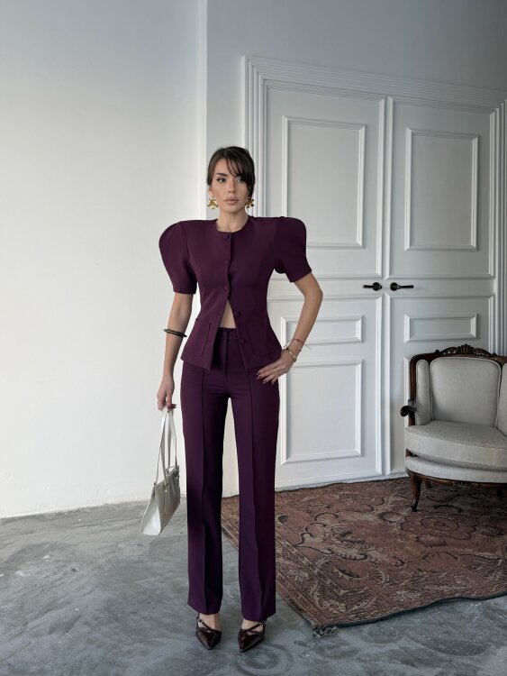 Monie Vatka Detay Takım - Mor - 3