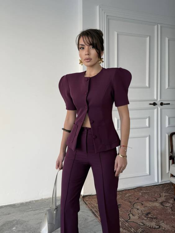 Monie Vatka Detay Takım - Mor - 4