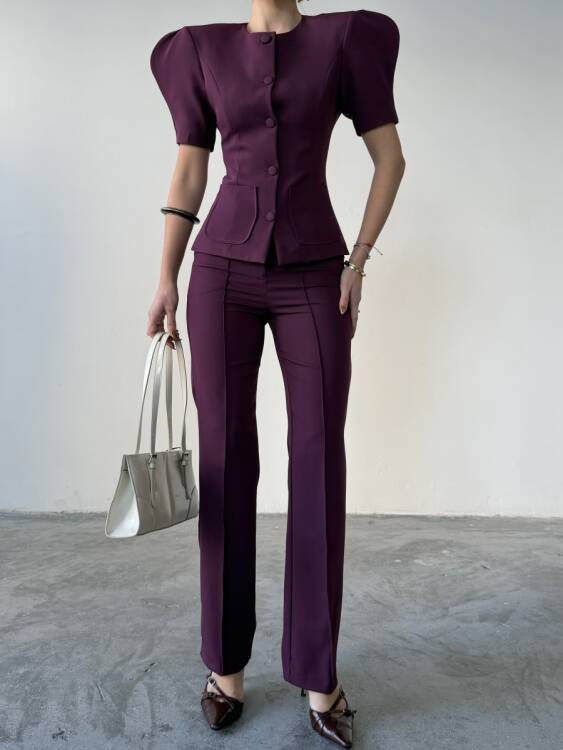 Monie Vatka Detay Takım - Mor - 6