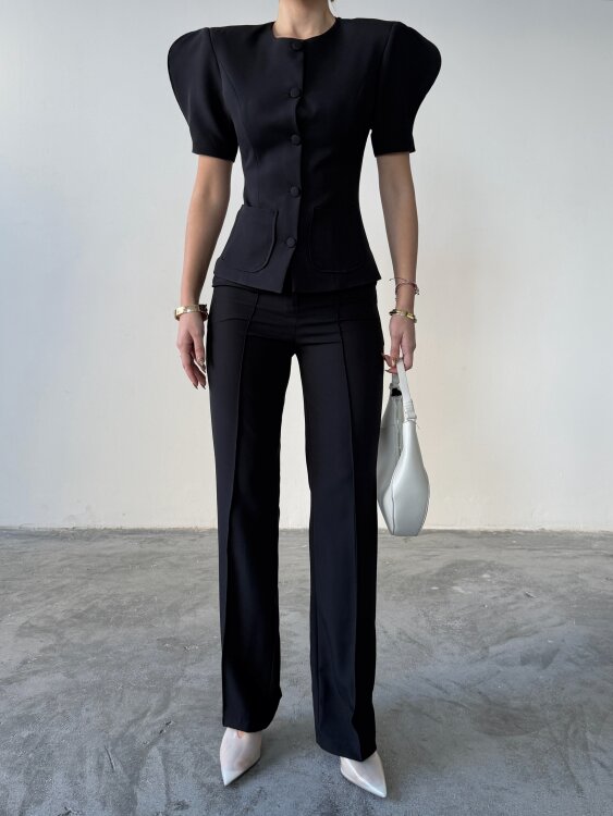 Monie Vatka Detay Takım - Siyah - 3