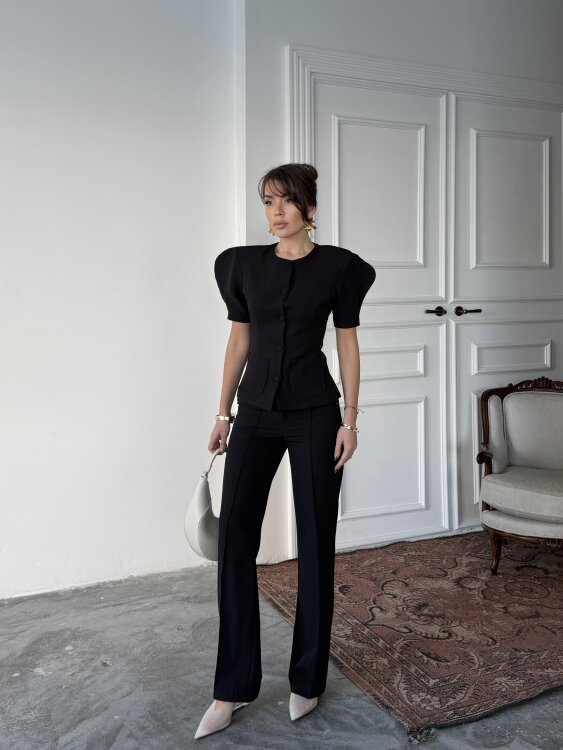 Monie Vatka Detay Takım - Siyah - Sevenday