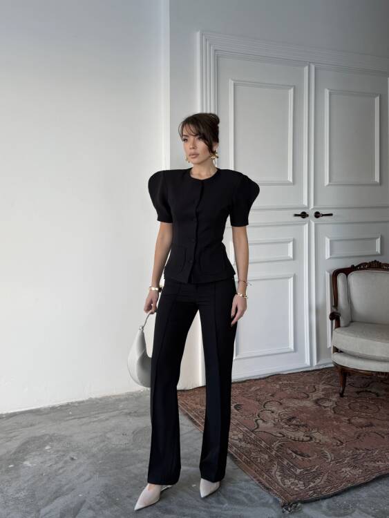 Monie Vatka Detay Takım - Siyah - 1