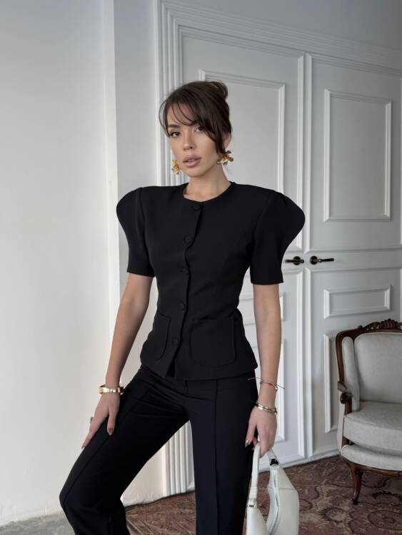 Monie Vatka Detay Takım - Siyah - 6