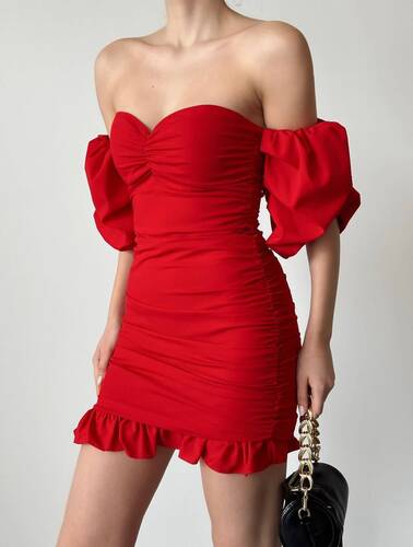 Mozis Moss Elbise- Kırmızı